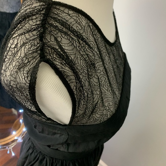 Sandro black lace silky dress - Picture 7 of 8